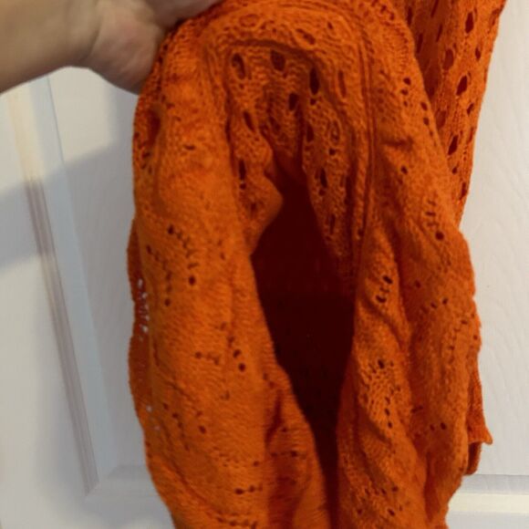 Beach Riot Skirt Midi Orange Crochet Knit Ruffle Swim Coverup Womens Small Polly - Picture 4 of 9
